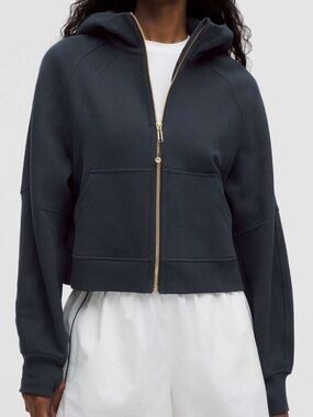 NWT lululemon Scuba Full Zip Hoodie • Navy/Gold • XS/S